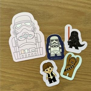Star Wars postcard and stickers